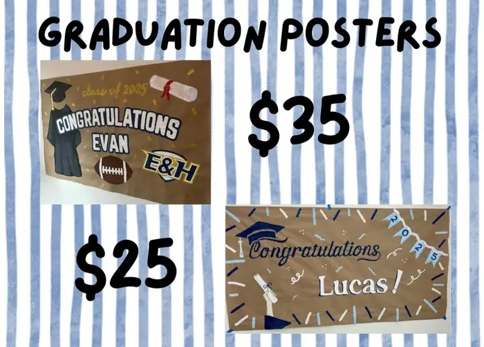 Graduation posters for Evan and Lucas