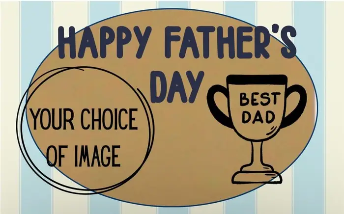 Father's Day poster template with a Best Dad trophy and space for a chosen image