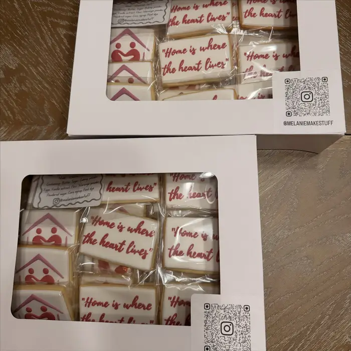 Two boxes of "Home is where the heart lives" cookies