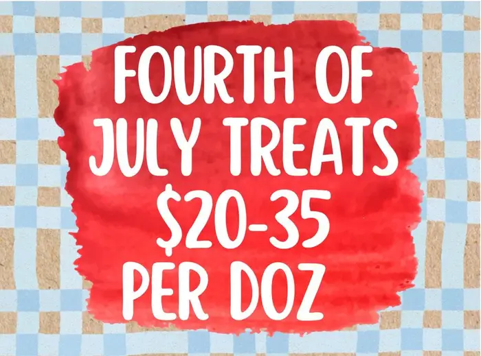 Fourth of July treats price card